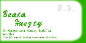 beata huszty business card